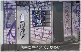 落書きやイタズラが多い
